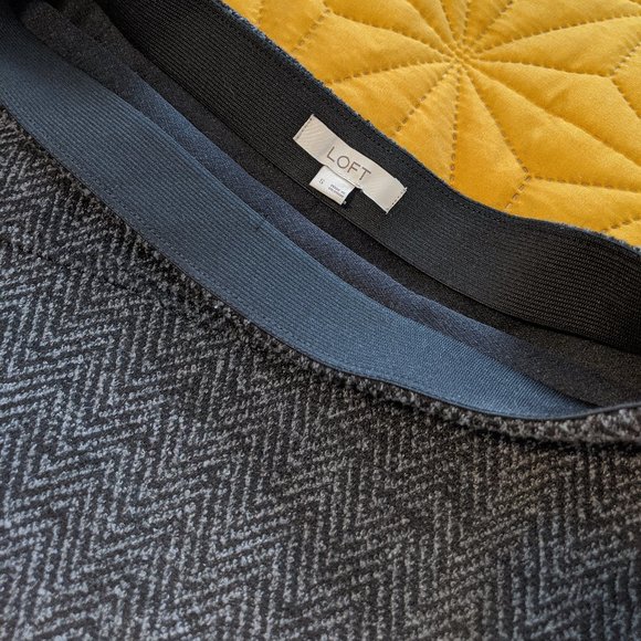 LOFT Herringbone Seamed Flippy Skirt - Picture 5 of 5